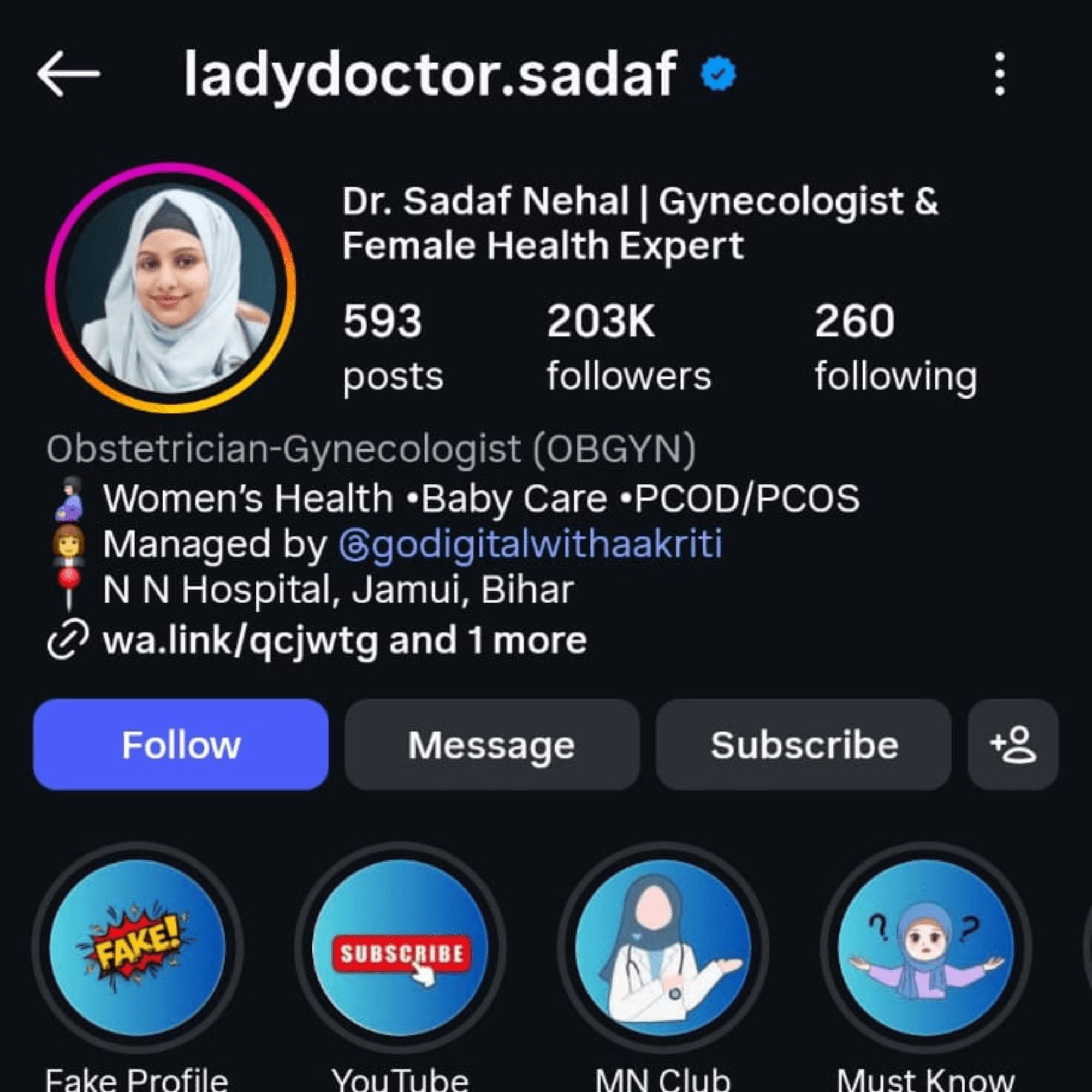 @ladydoctor.sadaf — Instagram profile