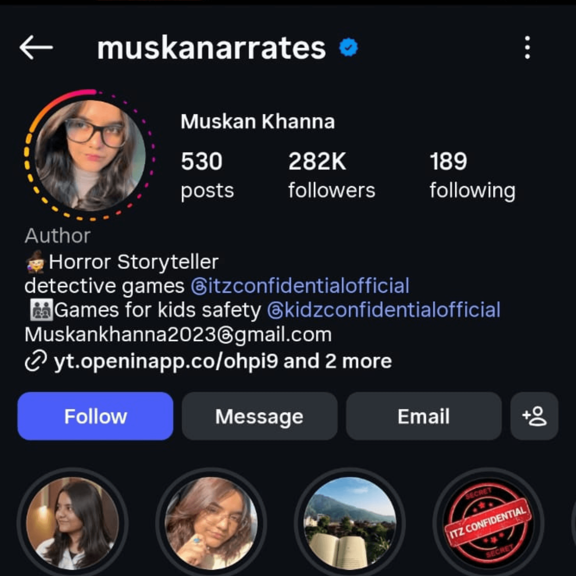 @muskanarrates — Instagram profile